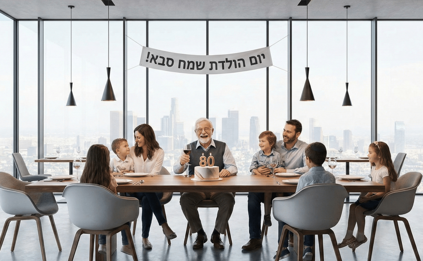 חגיגת יום הולדת 80 לסבא במסעדת ספרה